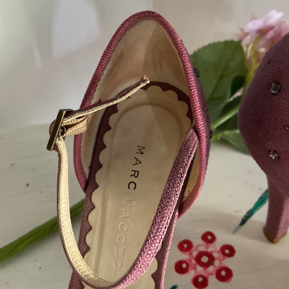 Marc Jacobs Pink Peep-Toe Ankle-Strap Heels - Picture 5 of 15